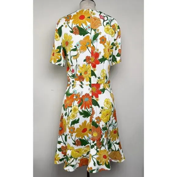 Stella McCartney Floral Mini Dress Sustainable Viscose Sz 44 NWT Spring Summer - Picture 4 of 16